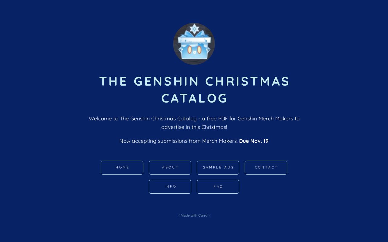 Genshin Christmas Catalog